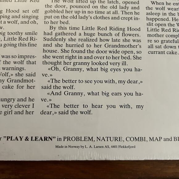 Vintage NOS Play And Learn Tray Little Red Ridding Hood Puzzle Sealed Norway - Picture 5 of 5